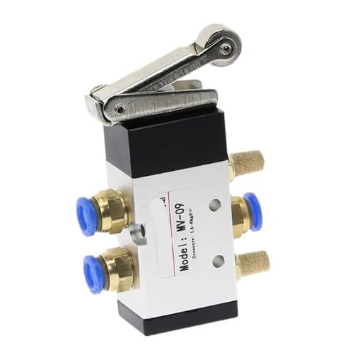 MV-09 Rollenhebel 2-Positionen 5-Wege-Rollen-Mechanisches Ventil MV522R Lufteinlass Auslass 1/4 Zoll Auslass 1/8 Zoll(MV-09-PC 4mm) von MCSEROST