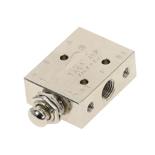 Mechanisches Ventil TAC2-41P 1/8" Innengewinde 2-Positionen 5-Wege-Knopfschalter mit Selbstrückstellung, pneumatisches Auslassventil mit Zubehör(TAC2-41P) von MCSEROST