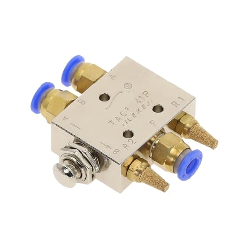 Mechanisches Ventil TAC2-41P 1/8" Innengewinde 2-Positionen 5-Wege-Knopfschalter mit Selbstrückstellung, pneumatisches Auslassventil mit Zubehör(TAC2-41P-PC4MM) von MCSEROST