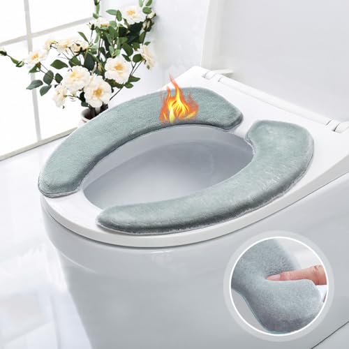 WC-Sitzbezug, 2 PCS Toilettensitzbezug Weich, Toilettensitzauflagen Waschbar Dicker Wc Sitz Kissen Pads Wc Sitzbezüge Warm Toilettensitzbezug Plüsch Wc Wärmer Pad, Wc Sitzwärmer Tuch für Alle Toilette von MCSQK