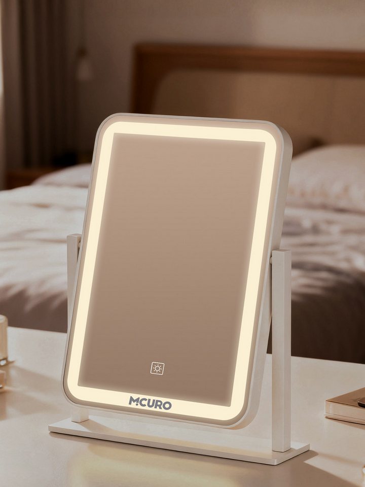 MCURO Kosmetikspiegel LED Schminkspiegel mit Beleuchtung,1/10 Vergrößerung von MCURO
