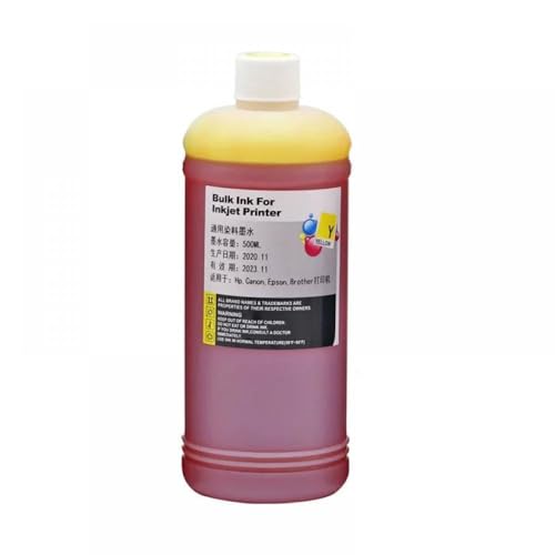 500 ml Universal kompatible Schwarze Nachfüllkartusche Kompatibel mit CISS -Systemfarbstoff -Basis -Tintenauffüllung(500ML-Yellow) von MCUXMVUMI