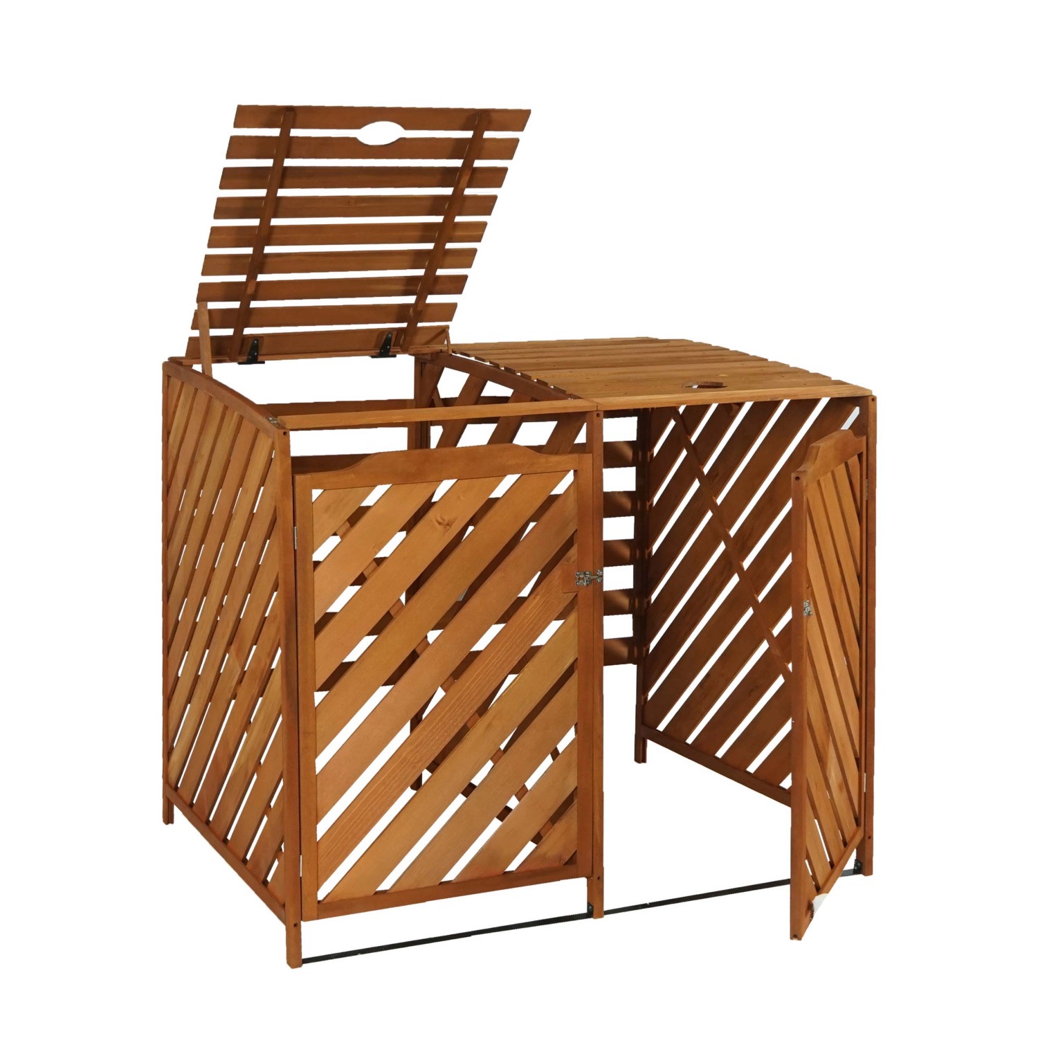 MCW 2er/4er Mülltonnenverkleidung J44 Braun 121x133x98cm von MCW