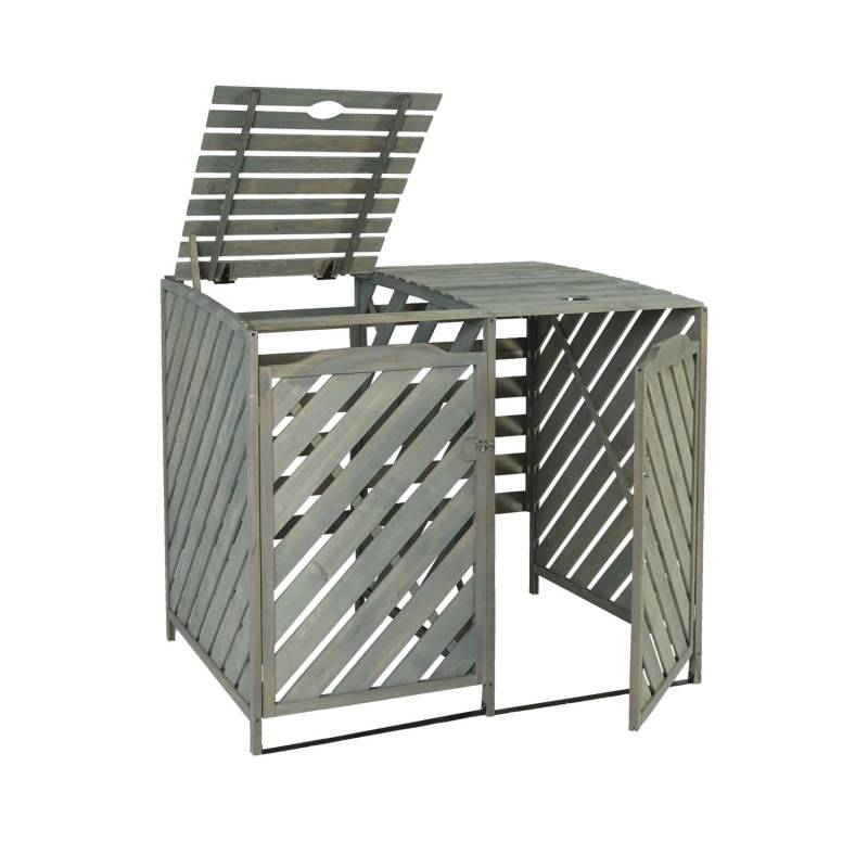 MCW 2er/4er Mülltonnenverkleidung J44 Grau 121x133x98cm von MCW