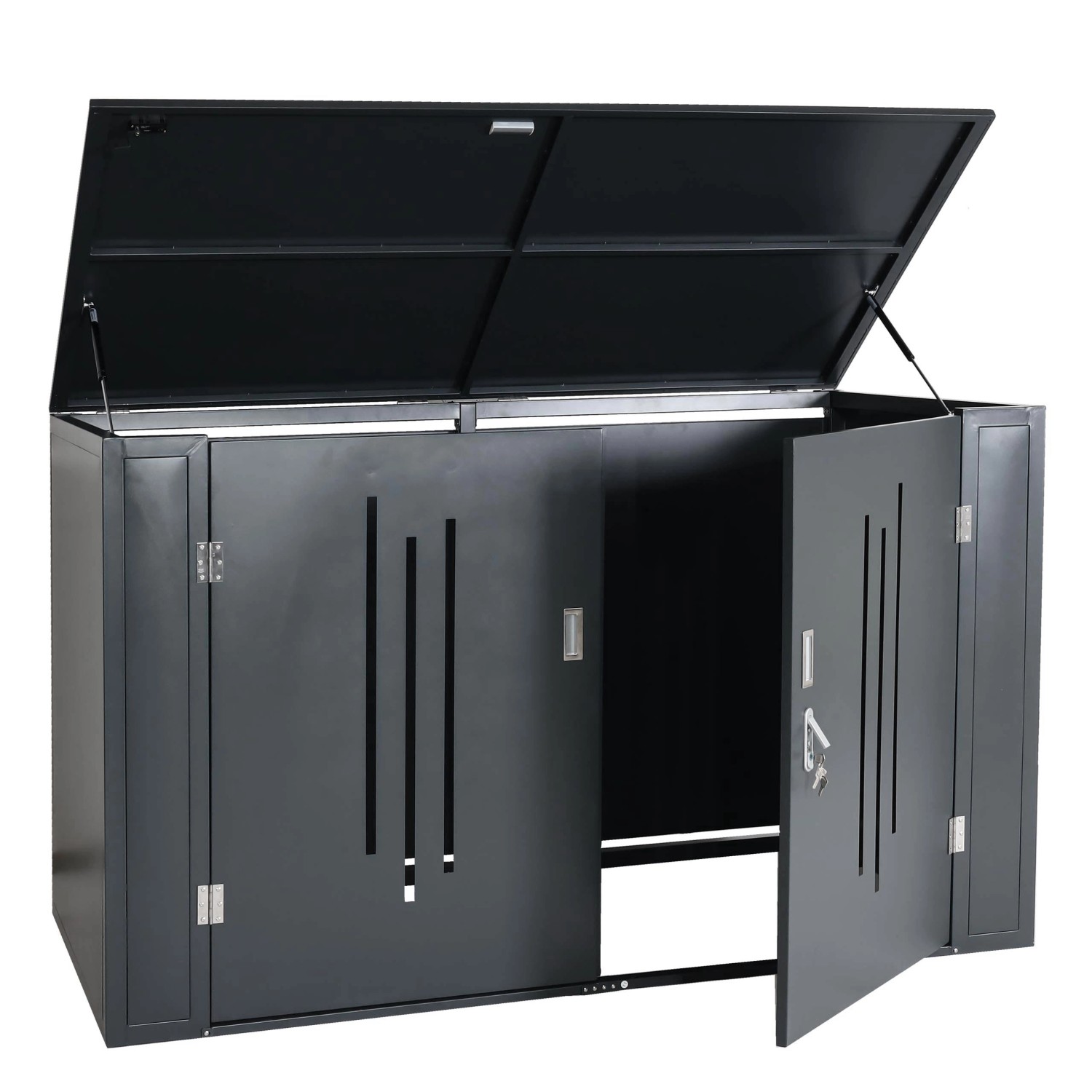 MCW 2er-Fahrradgarage K64 Fahrradbox Gerätehaus Fahrradunterstand mit Deckel Abschließbar Metall 121x202x100cm MCW 2er-Fahrradgarage K64 Fahrradbox Gerätehaus Fahrradunterstand mit Deckel Abschließbar Metall 121x202x100cm von MCW
