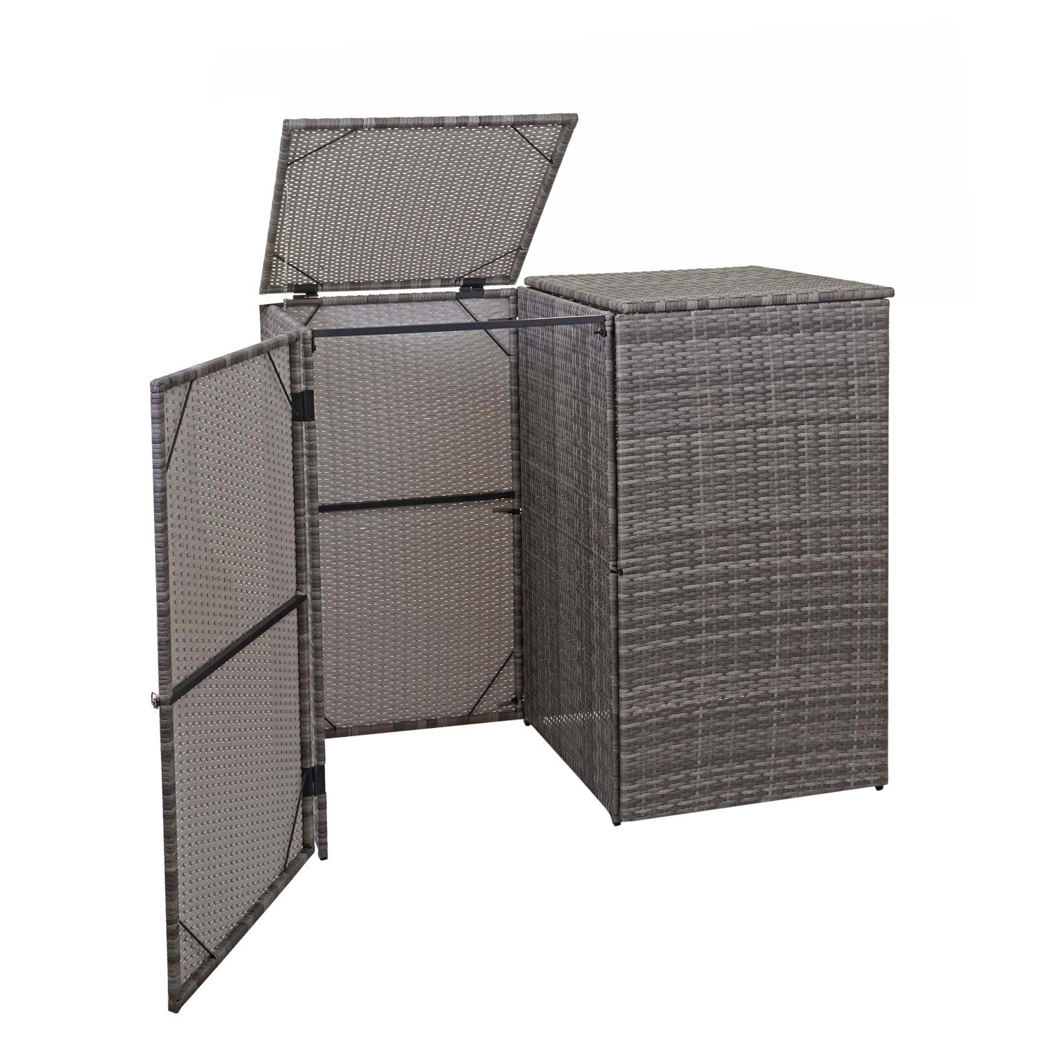 MCW 2er-Mülltonnenverkleidung E25 2x120l Grau 176x130x131cm MCW 2er-Mülltonnenverkleidung E25 2x120l Grau 176x130x131cm von MCW