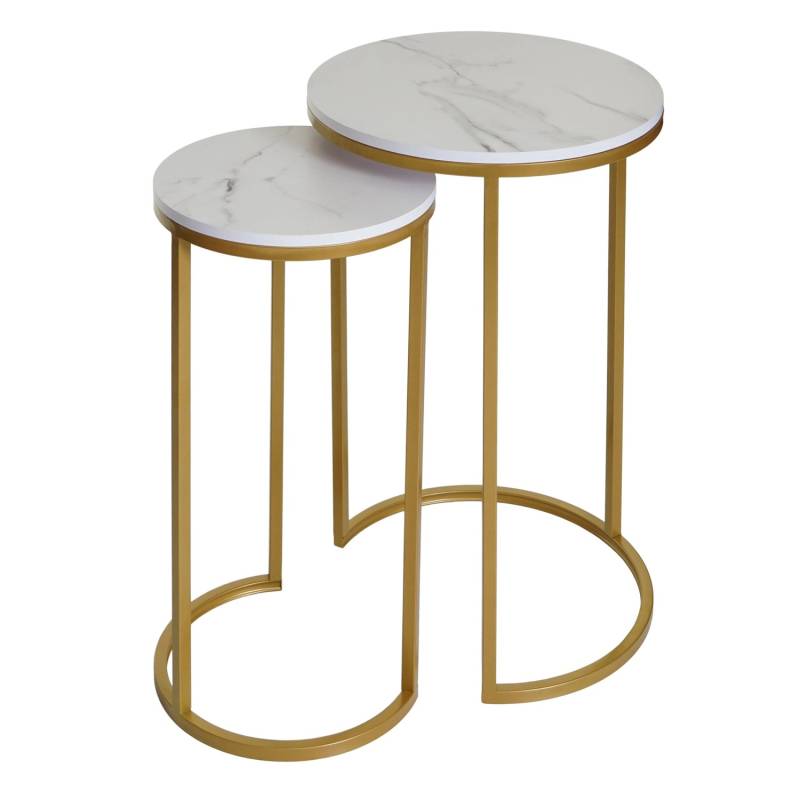MCW 2er-Set Beistelltisch K46 Weiß-gold MCW 2er-Set Beistelltisch K46 Weiß-gold von MCW