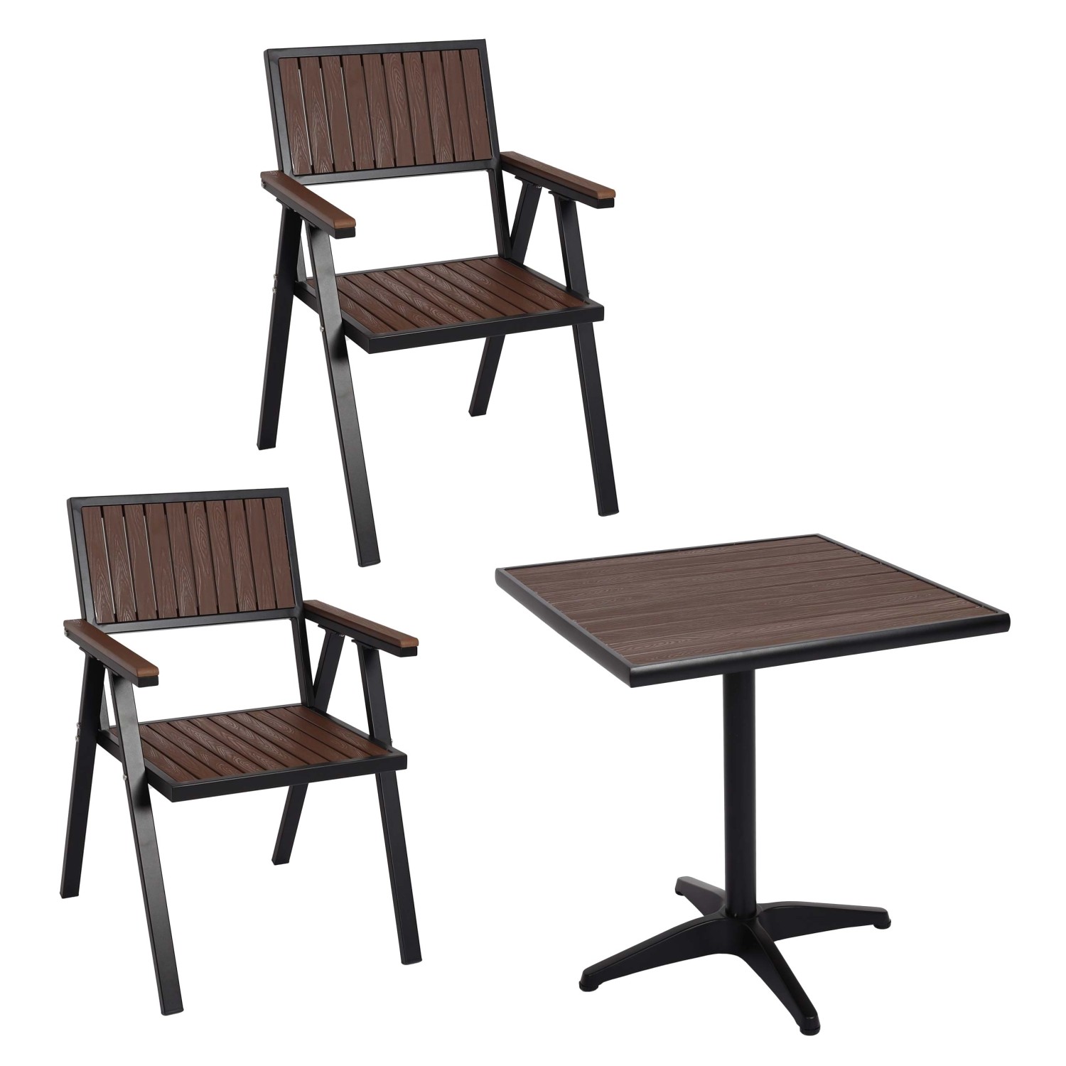 MCW 2er-Set Gartenstuhl Gartentisch J95 Schwarz Dunkelbraun MCW 2er-Set Gartenstuhl Gartentisch J95 Schwarz Dunkelbraun von MCW