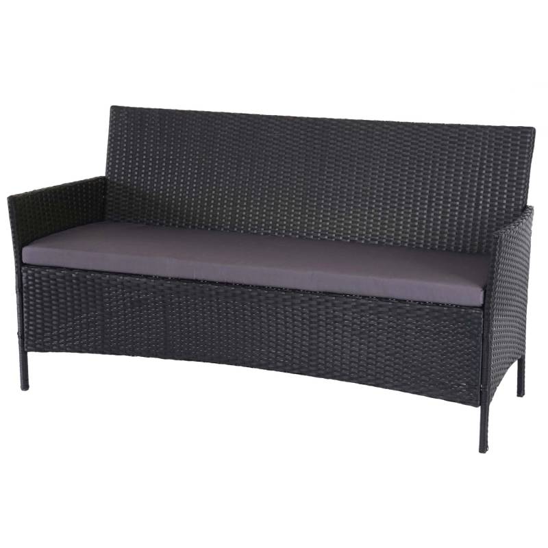MCW 3-Sitzer Poly-Rattan Gartenbank Hamar anthrazit Kissen anthrazit von MCW