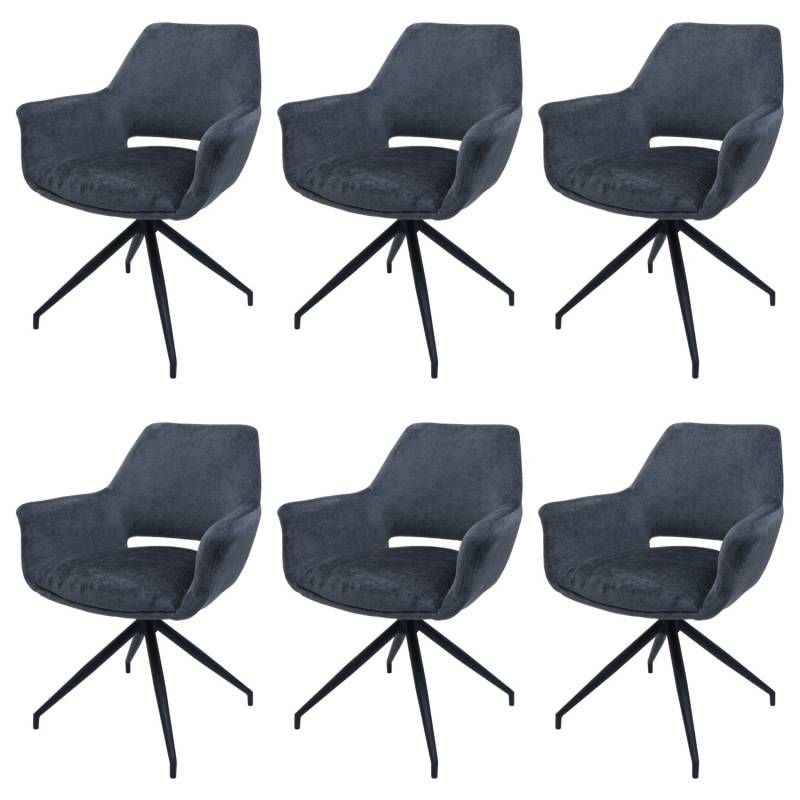 MCW 6er-Set Esszimmerstuhl M53 Dunkelgrau von MCW
