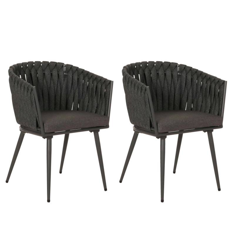 MCW Alu-Esszimmerstuhl N38 2er-Set Anthrazit Kissen Dunkelgrau von MCW