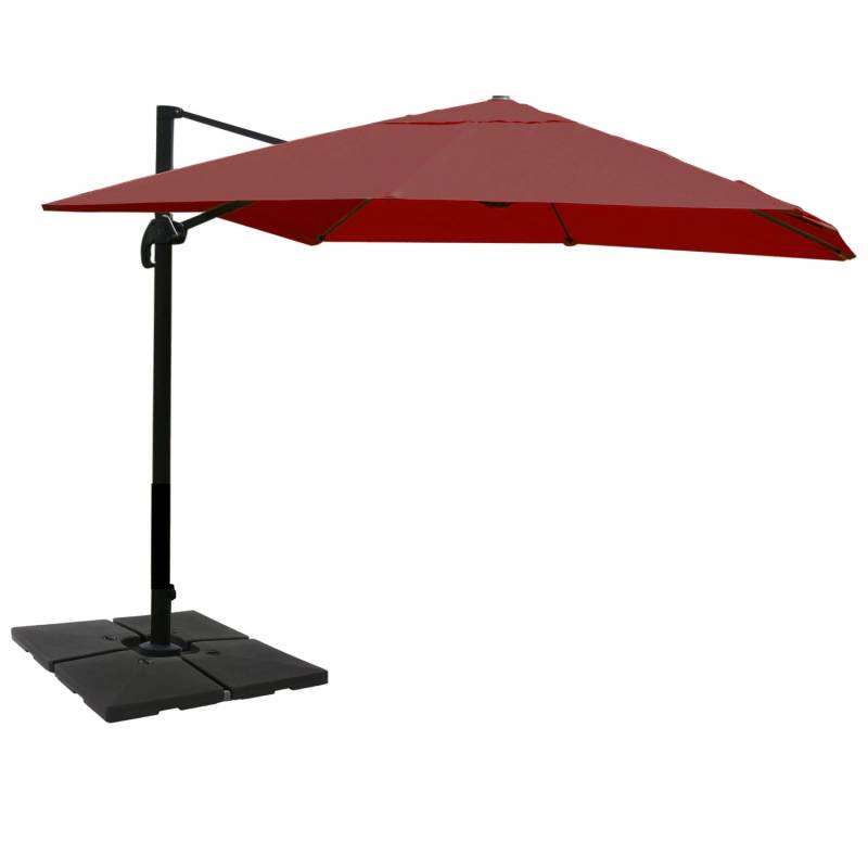 MCW Ampelschirm A96 3x4m Alu Bordeaux mit Ständer von MCW