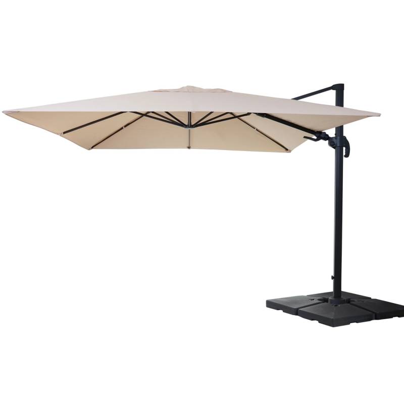 MCW Ampelschirm A96 3x4m Alu Creme mit Ständer von MCW