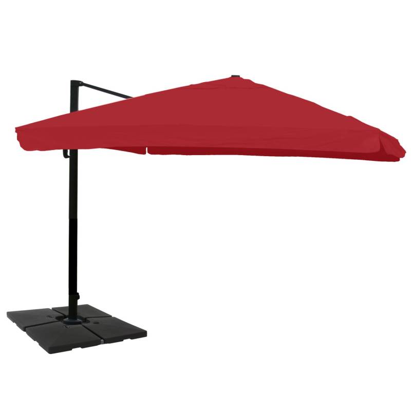 MCW Ampelschirm A96 3x4m Flap Alu Bordeaux mit Ständer Drehbar von MCW