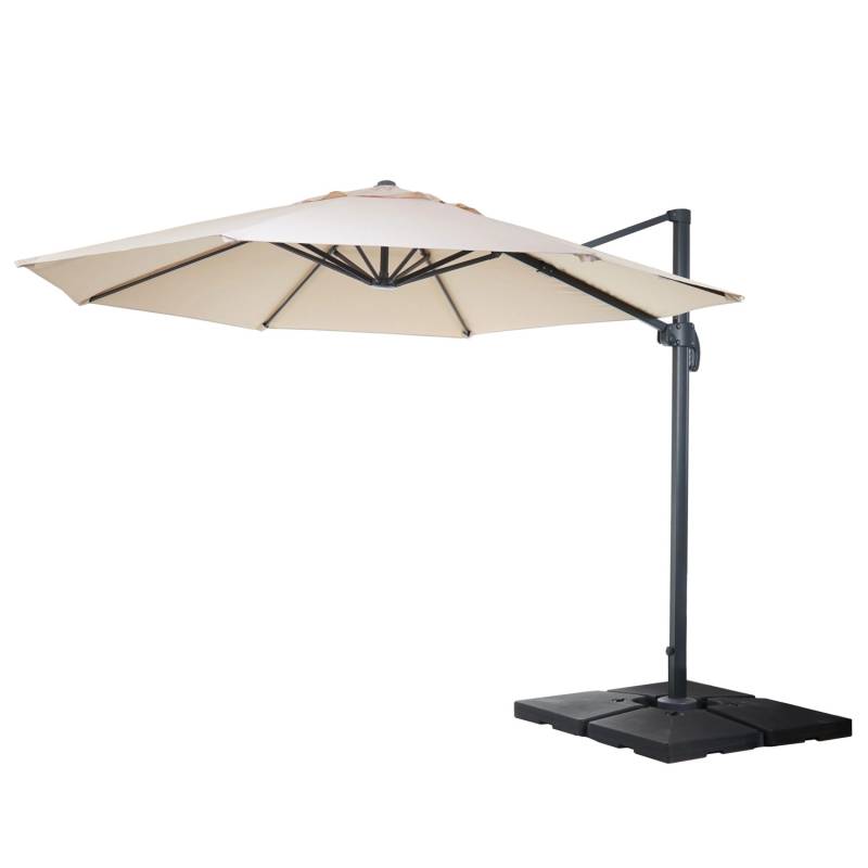 MCW Ampelschirm A96 Ø 4m Alu/Stahl Creme mit Ständer von MCW