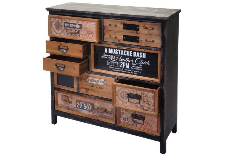 MCW Apothekerschrank MCW-A43-90x90 9 Schubladen, Inkl. Bodenschoner aus Kunststoff, Shabby-Look von MCW