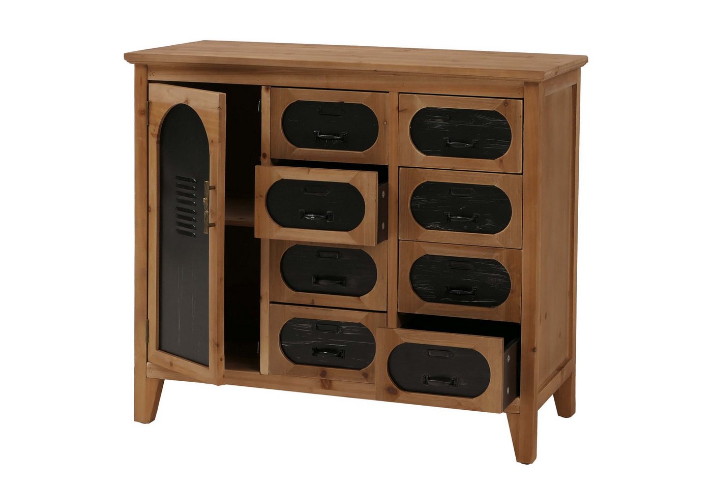 MCW Apothekerschrank MCW-O63-M Griffe und Fronten aus Metall, Vintage-Style von MCW