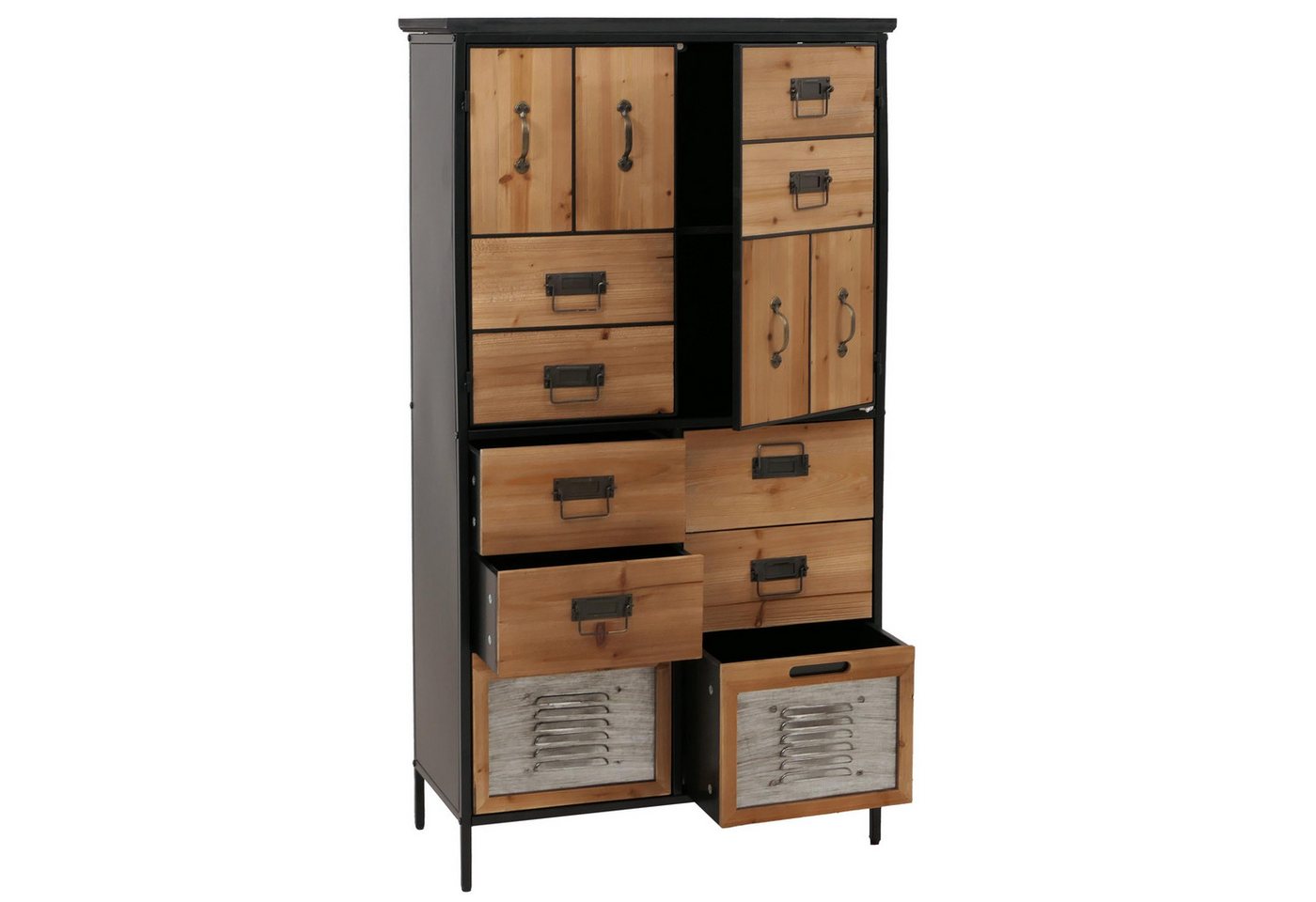 MCW Apothekerschrank MCW-O80-n Mit sechs Schubladen, Im Vintage-Look von MCW