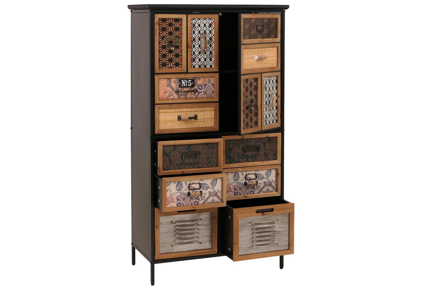 MCW Apothekerschrank MCW-O80-nbM Mit sechs Schubladen, Im Vintage-Look von MCW