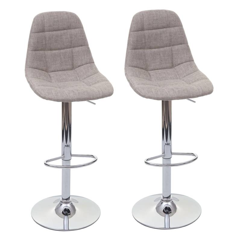MCW Barhocker A67 2er-Set Creme-Grau Textil von MCW