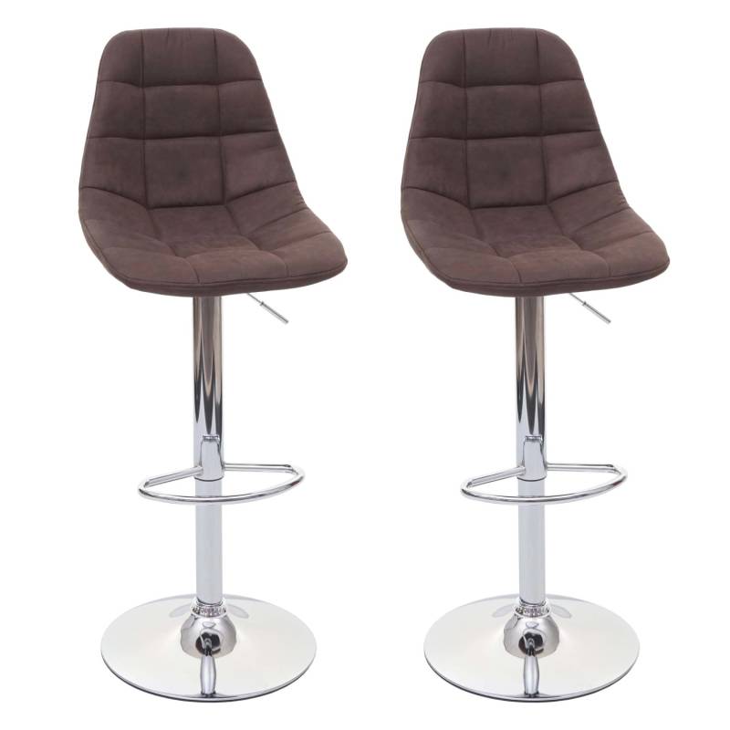 MCW Barhocker A67 2er-Set Vintage Dunkelbraun Textil von MCW