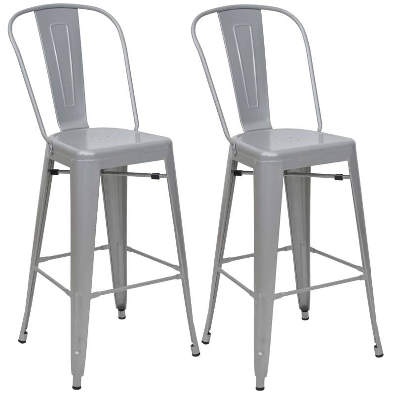 MCW Barhocker A73 Metall 2er-Set Grau von MCW