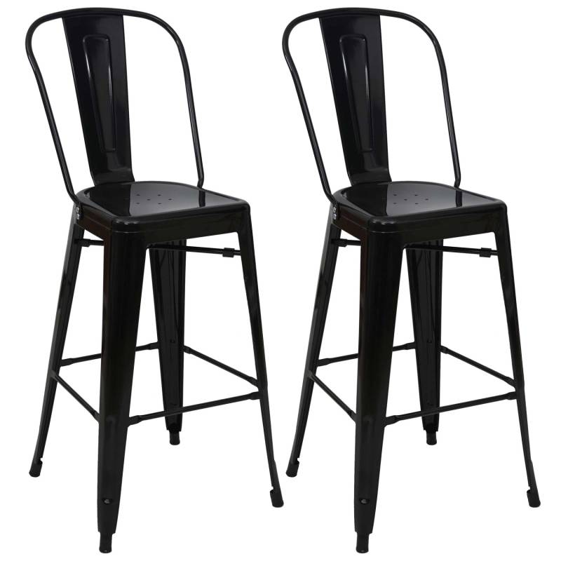 MCW Barhocker A73 Metall 2er-Set Schwarz von MCW