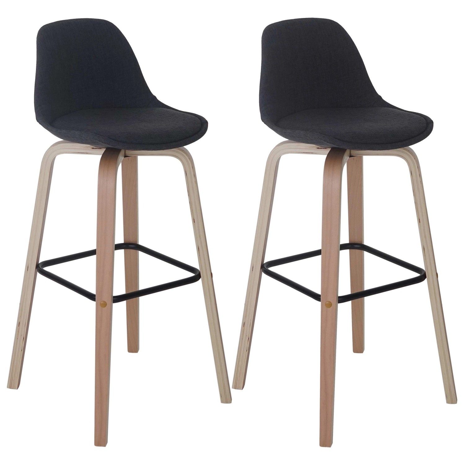 MCW Barhocker A89 2er-Set Textil Dunkelgrau MCW Barhocker A89 2er-Set Textil Dunkelgrau von MCW