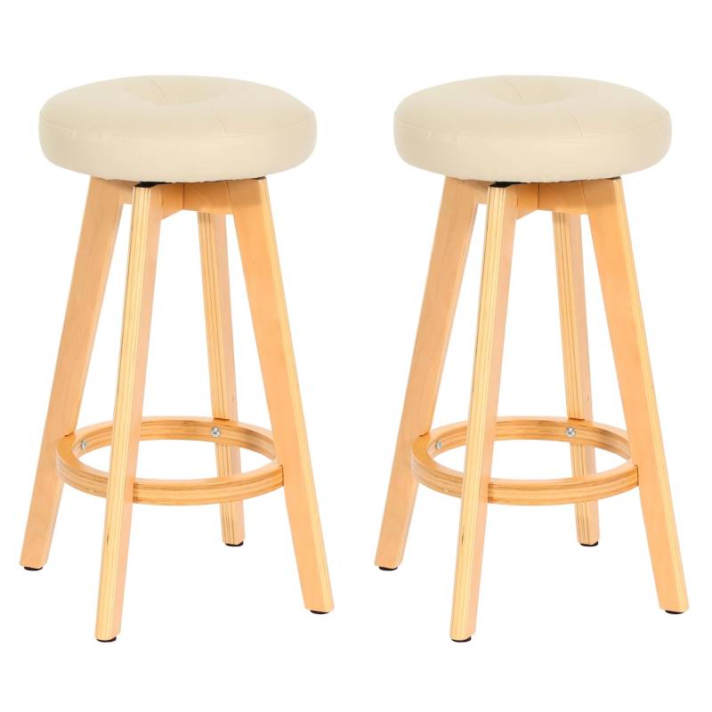 MCW Barhocker Boras 2er-Set Drehbar Creme Helle Beine von MCW