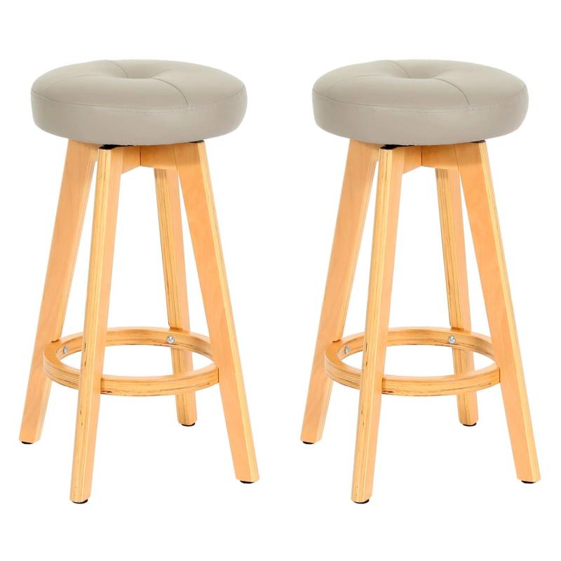 MCW Barhocker Boras 2er-Set Drehbar Taupe Helle Beine von MCW