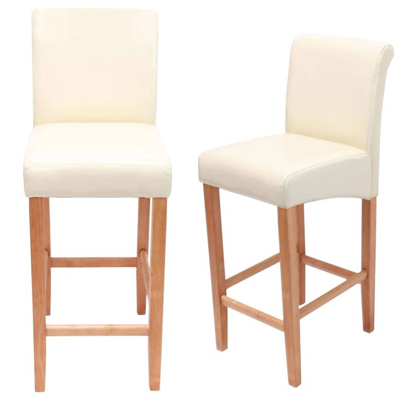MCW Barhocker C33 2er-Set Creme Helle Beine Leder von MCW