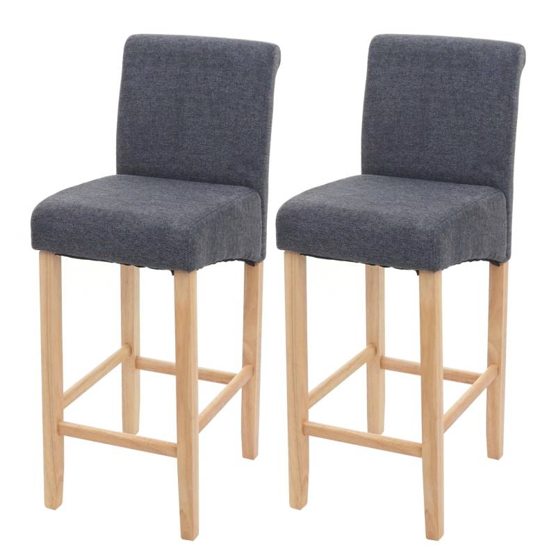 MCW Barhocker C33 2er-Set Dunkelgrau Helle Beine Stoff/Textil von MCW