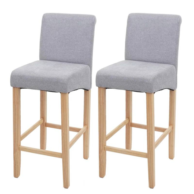 MCW Barhocker C33 2er-Set Hellgrau Helle Beine Stoff/Textil von MCW