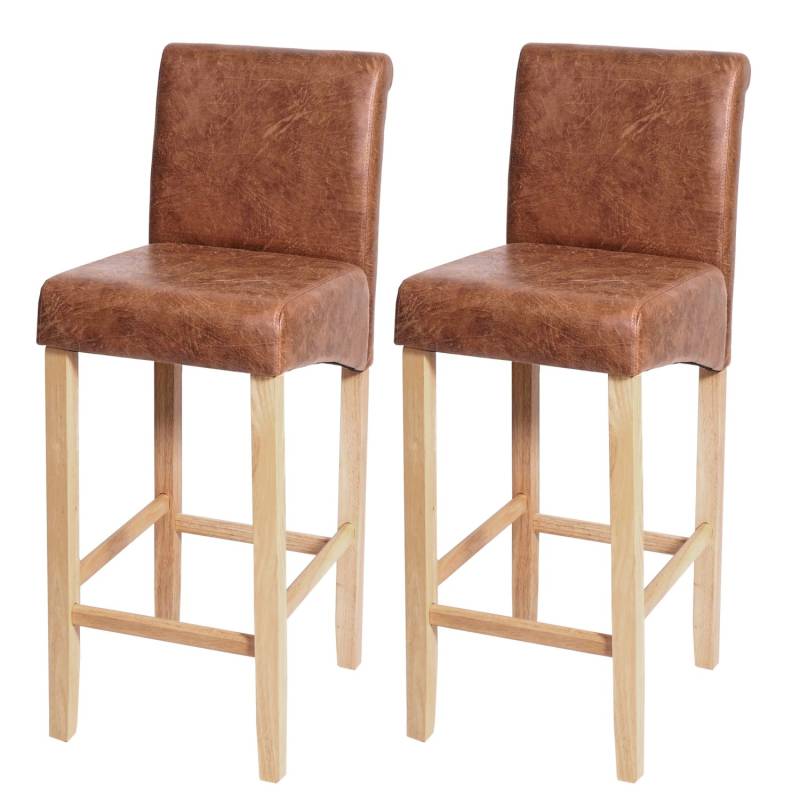 MCW Barhocker C33 2er-Set Wildlederimitat Helle Beine Stoff/Textil von MCW