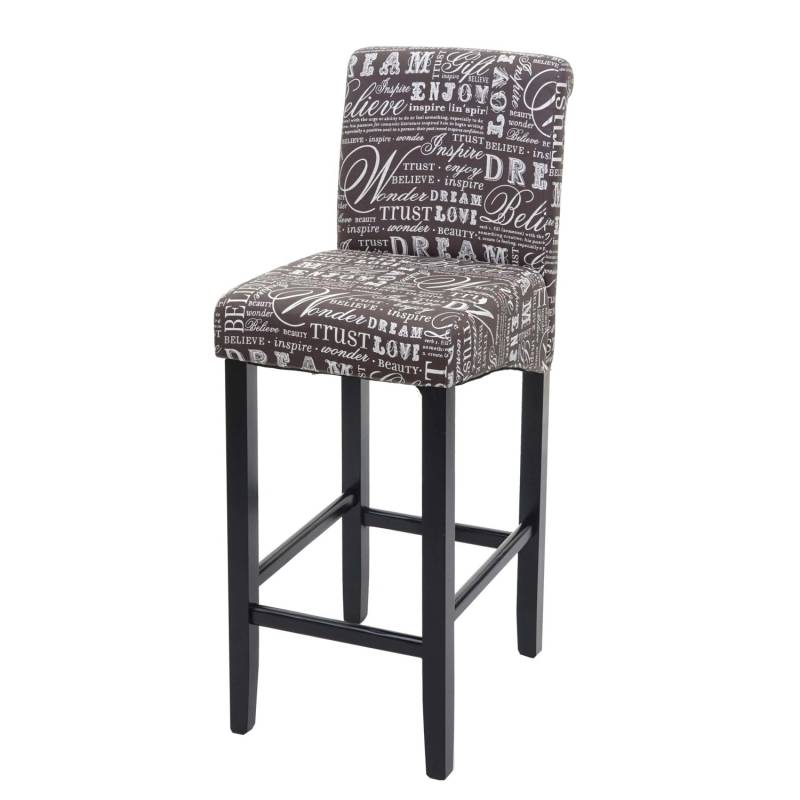 MCW Barhocker C33 Schriftzug Grau Dunkle Beine Stoff/Textil von MCW