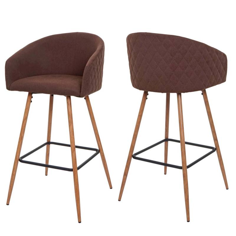 MCW Barhocker D72 2er-Set Stoff/Textil Braun von MCW