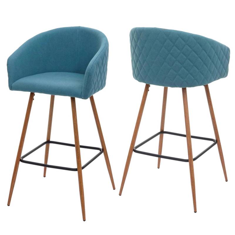 MCW Barhocker D72 2er-Set Stoff/Textil Türkis von MCW