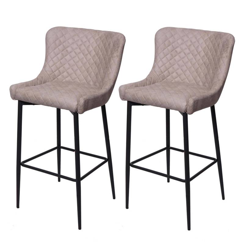 MCW Barhocker H79 2er-Set Stoff/Textil Grau von MCW