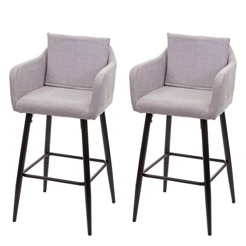 MCW Barhocker H93 2er-Set Stoff/Textil Hellgrau von MCW