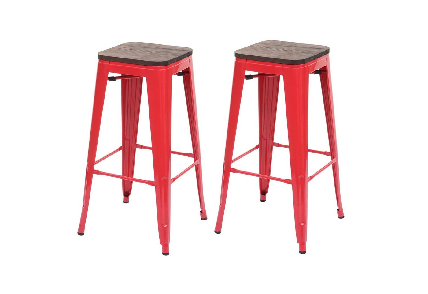 MCW Barhocker MCW-A73-Barhocker (Set, 2er), 2er-Set, Stapelbar, Fußstütze für bequemeres Sitzen von MCW