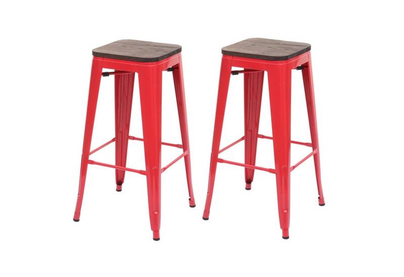 MCW Barhocker MCW-A73-Barhocker (Set, 2er), 2er-Set, Stapelbar, Fußstütze für bequemeres Sitzen von MCW