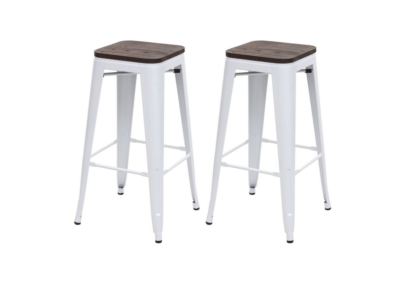 MCW Barhocker MCW-A73-Barhocker (Set, 2er), 2er-Set, Stapelbar, Fußstütze für bequemeres Sitzen von MCW