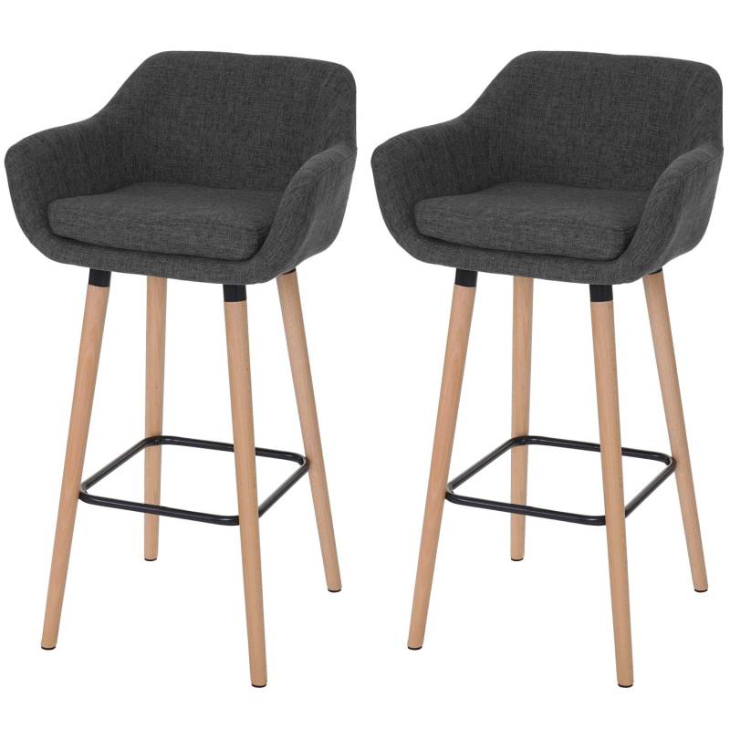 MCW Barhocker Vaasa T381 2er-Set Textil Dunkelgrau von MCW