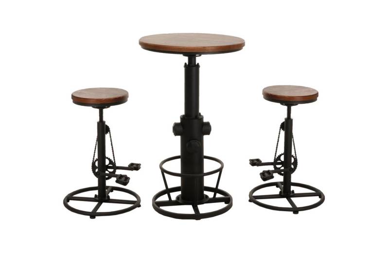 MCW Bartisch MCW-N20-S (Set, 3er), Sitzfläche und Tischplatte aus Kiefernholz mit 3D-Struktur von MCW