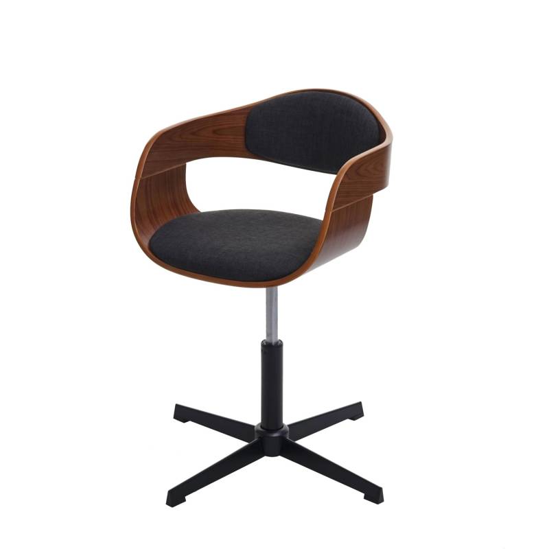 MCW Bürostuhl H46 Walnuss-Optik Stoff/Textil Dunkelgrau von MCW