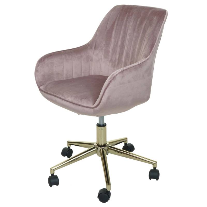 MCW Bürostuhl J62 Samt mit Armlehne Rosa von MCW