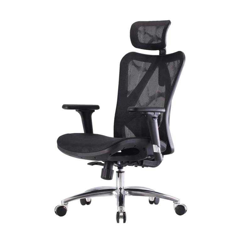 MCW Bürostuhl J87 Schreibtischstuhl Ergonomisch Verstellbare Armlehne 150kg Belastbar Bezug Schwarz Gestell Schwarz von MCW
