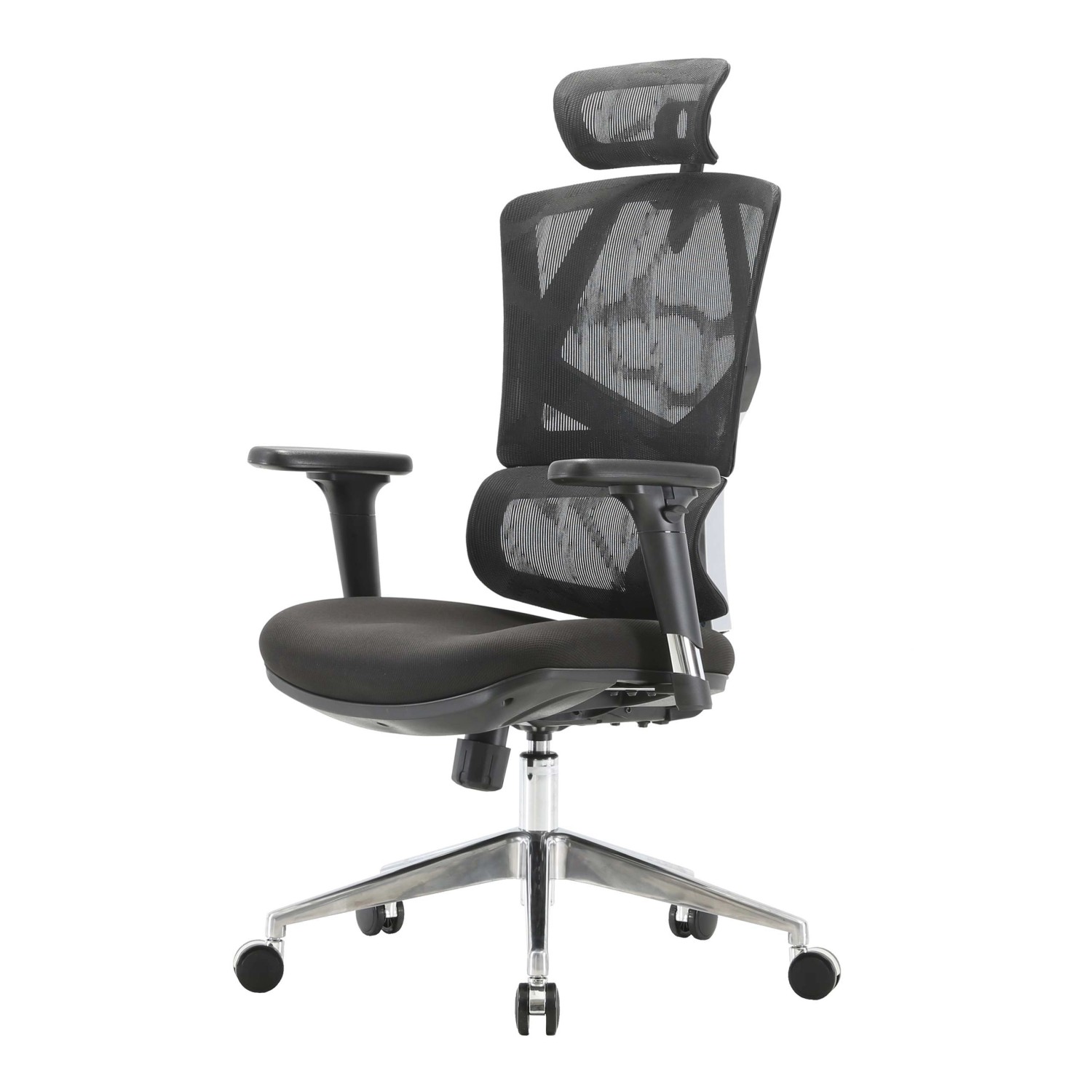 MCW Bürostuhl J89 Schreibtischstuhl Ergonomisch Lordosenstütze Hohe Rückenlehne 3D-Armlehnen Gepolstert Schwarz von MCW
