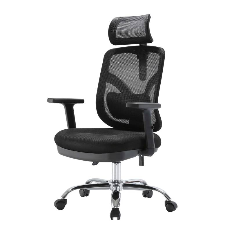 MCW Bürostuhl J92 Schreibtischstuhl Ergonomisch Verstellbare Lordosenstütze Und Armlehne Schwarz von MCW