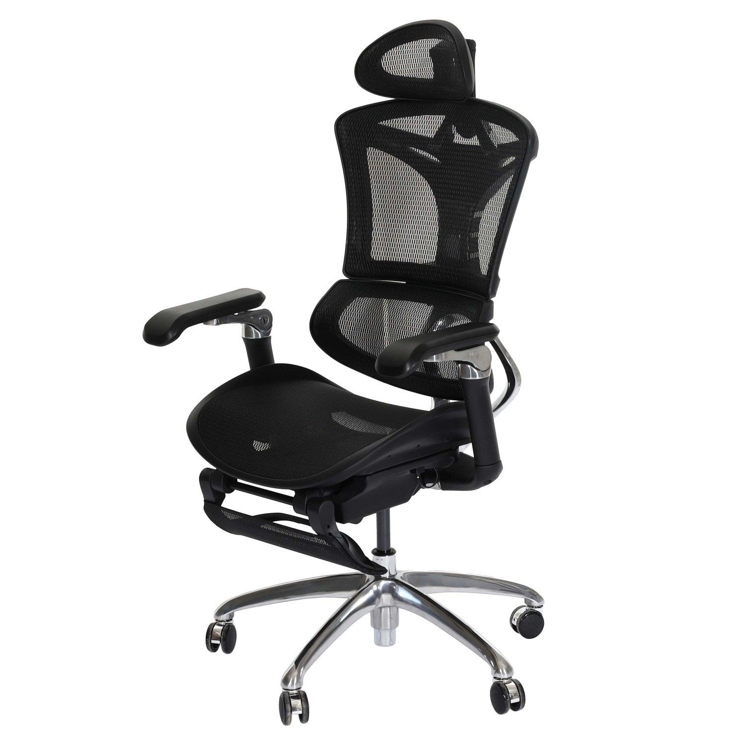 MCW Bürostuhl J93b Schreibtischstuhl Drehstuhl Ergonomisch Lordosenstütze Fußstütze 3D-verstellbare Armlehnen Schwarz MCW Bürostuhl J93b Schreibtischstuhl Drehstuhl Ergonomisch Lordosenstütze Fußstütze 3D-verstellbare Armlehnen Schwarz von MCW